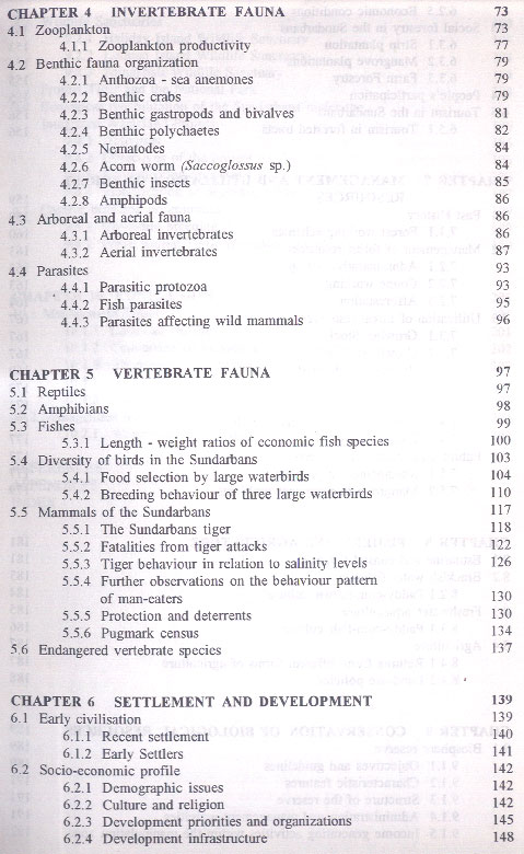Mangroves of the Sundarbans - Volume I - inhaltsverzeichnis